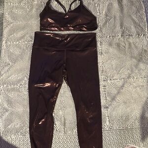 Athleta Coper Elation Shine Leggings and Matching Bra